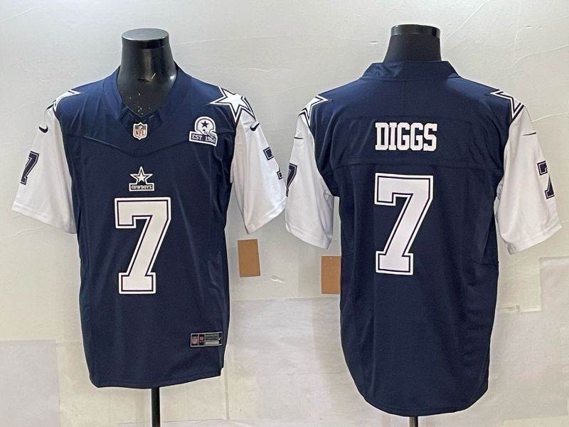 Men 2025 Nike Dallas Cowboys #7 Diggs Drak Blue 4th generation Limited NFL Jersey 01->milwaukee brewers->MLB Jersey